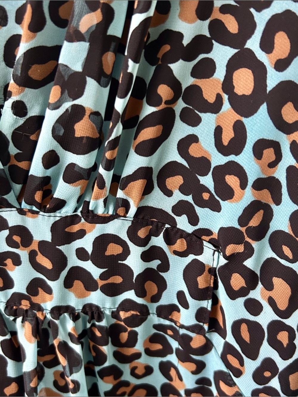 Forever 21 Leopard Print Chiffon Blouson Mini Dress - Picture 6 of 15